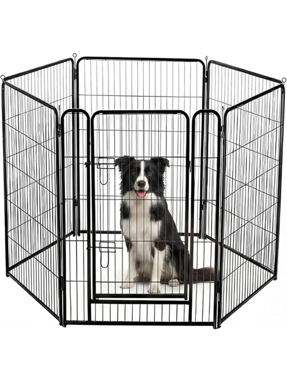 40-Inch 6-Panel Dog Playpen - Indoor/Outdoor Metal Pet Fence for Safety & Fun
